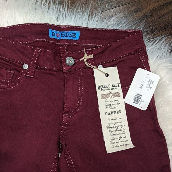 NWT Desert Blue Phoenix Jeans mini boot cut red low rise - Picture 4 of 4